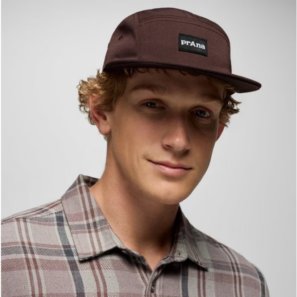 NWT Prana Foothills flat brim 5 panel hat in mocha | one size unisex - Picture 2 of 9